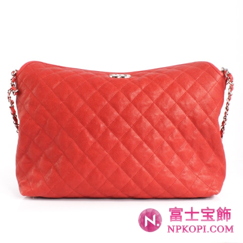 シャネル CHANEL マトラッセライン ソフトキャビアスキン ショルダーバッグ レッド＆シルバー A66803 【2012年新作】